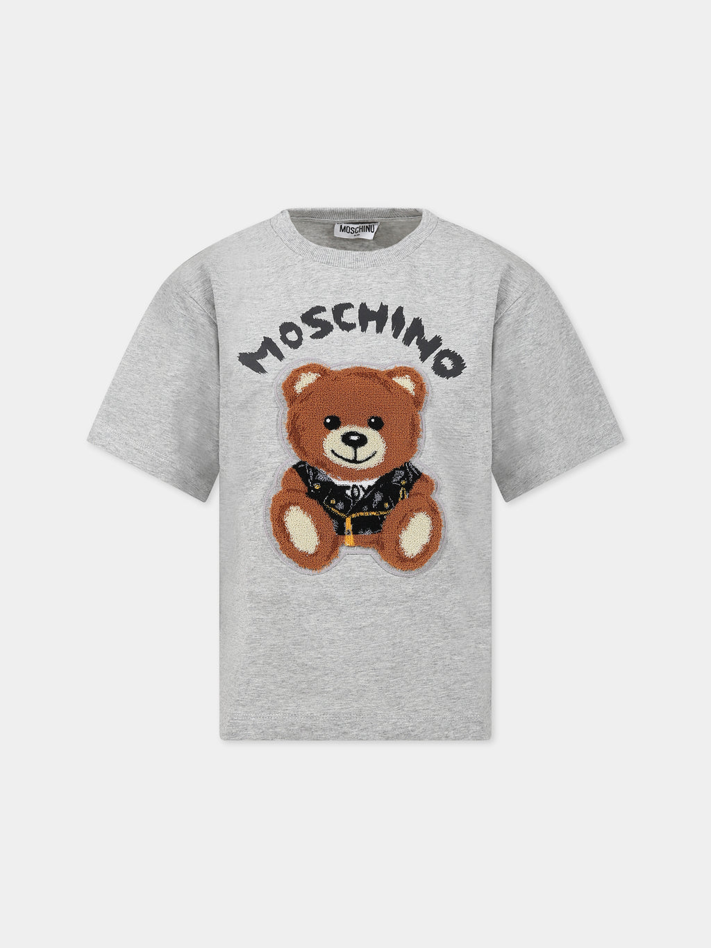 T-shirt gris pour enfants avec logo et Teddy Bear